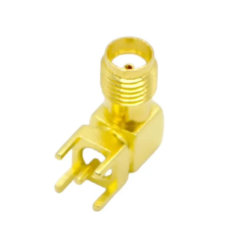 Conector RF de 90 grados, Base de antena de Pedestal SMA RF, pie doblado, tornillo exterior SMA kWe, Agujero interior especial, venta al por mayor, 100 piezas, nuevo