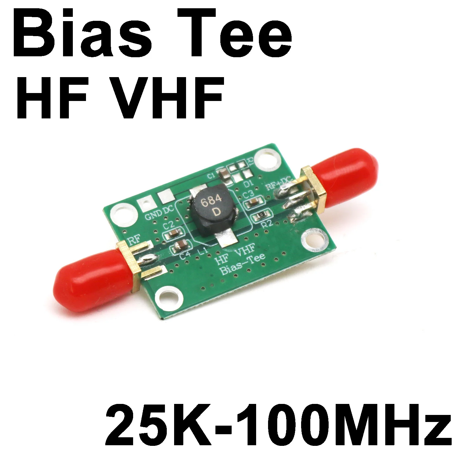Bias Tee 25Khz-100MHz RF Biaser DC bloqueador alimentación Coaxial para radio AM FM HF VHF onda corta LNA amplificador de bajo ruido BiasTee - imagen 2