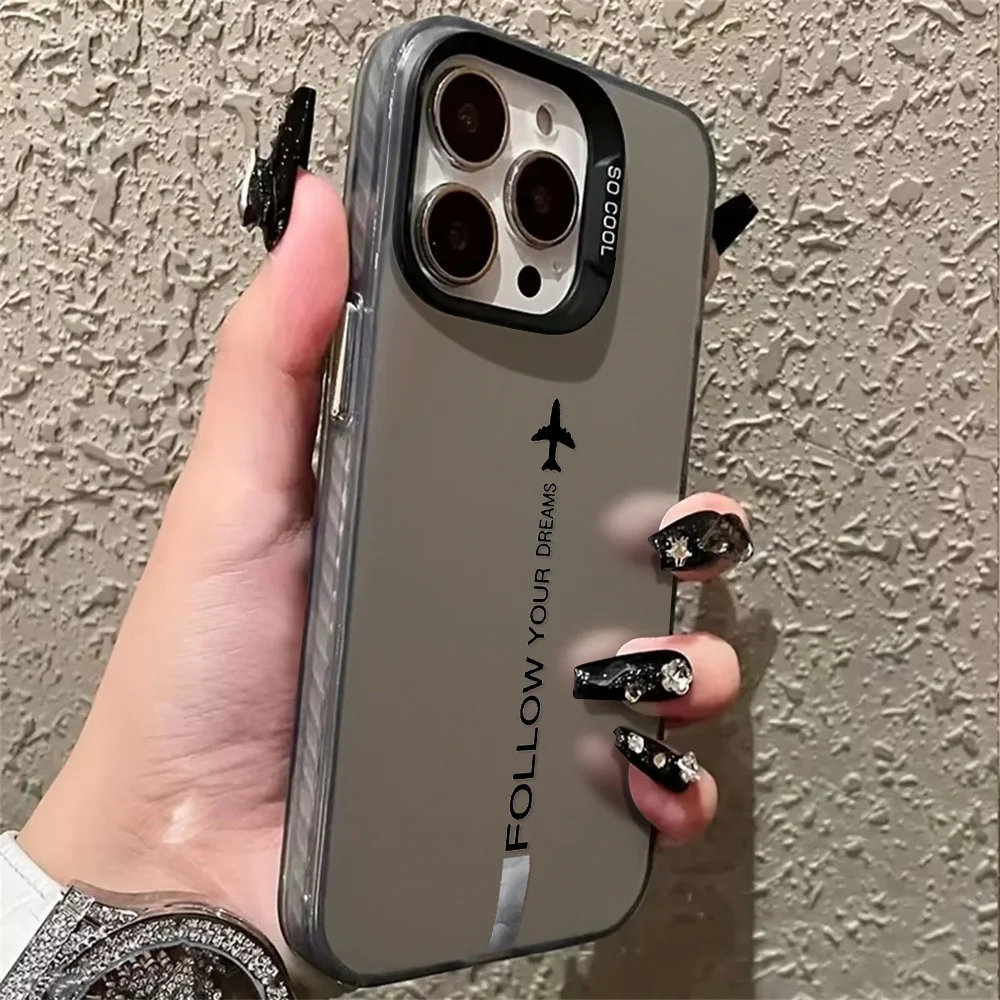 Funda de teléfono IMD de plástico duro mate para iPhone 16 Pro Max Funda iPhone 17 13 11 15 14 12 Air 15promax 16promax Funda a prueba de golpes