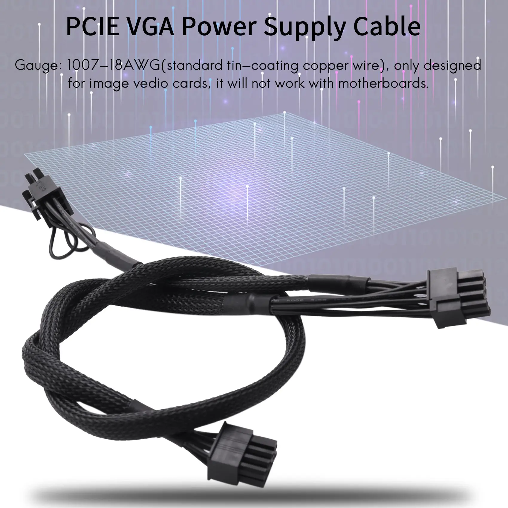 PSU 8 pines a doble 8 pines (6 + 2) pines Cable de alimentación Modular PCIe para EVGA Supernova G2 G3 P2 T2 GS 650 750 850 1000 1600 - imagen 2