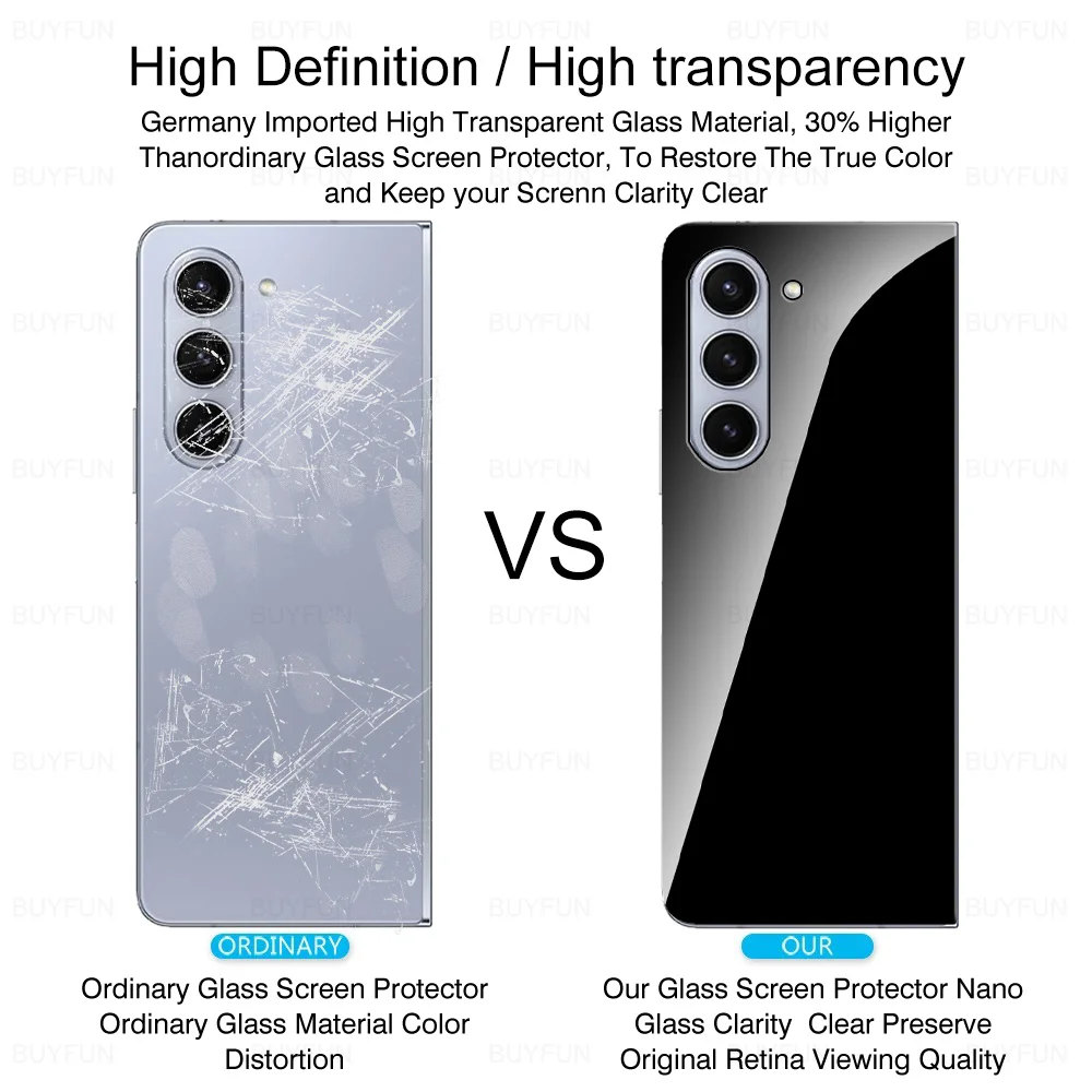 Vidrio trasero 9H para Samsung Galaxy Z Fold5, vidrio templado ZFold 5 Fold4 Fold3 Fold 3 4 ZFold5 5G, Protector de pantalla, película de lente de cámara - imagen 4