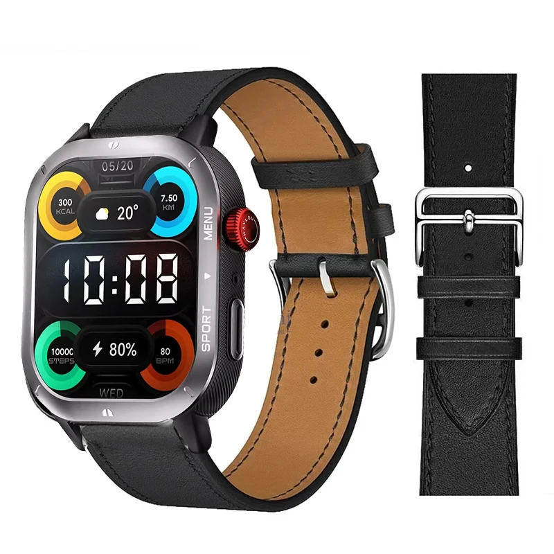 Correa de cuero de 20mm y 22mm para HAYLOU IRON NEO/Solar 5/Neo, pulsera suave para reloj Haylou 4 4S R8 S8 S6 RS5 2Pro RS4 Plus RT3 - imagen 2