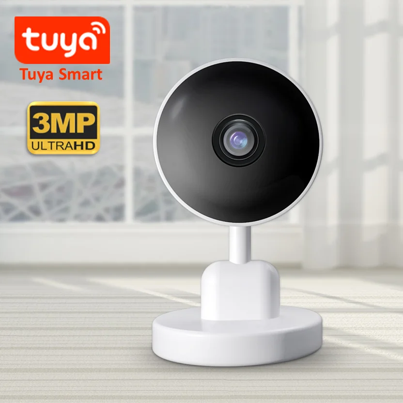 Tuya-cámara de seguridad inteligente de 3MP para interiores, Monitor de bebé, detección de movimiento, Audio bidireccional, visión nocturna, almacenamiento en la nube - imagen 2