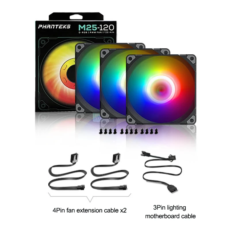 Phanteks-ventiladores de refrigeración de escritorio M25-120 140, cojinete hidráulico FDB, 4 pines, PWM, Control de temperatura, 2000rpm, tipo de volumen de aire - imagen 2