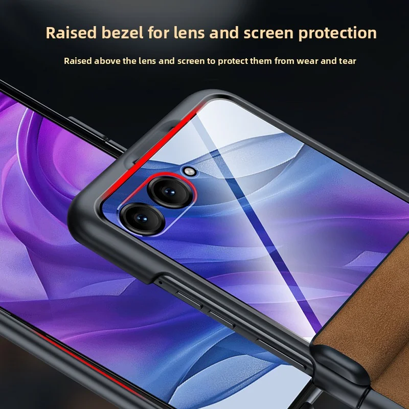 Para Motorola Razr 60 Ultra funda de lujo de cuero PU película protectora trasera funda para Moto Razr 60 50 Ultra carcasa de teléfono - imagen 4