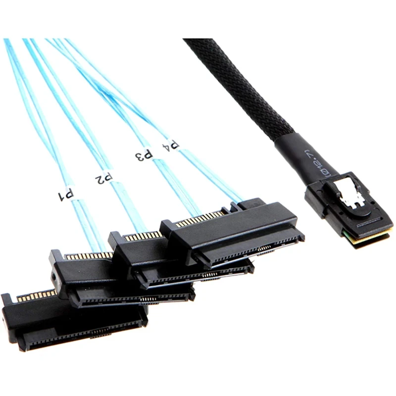 Cable SAS SFF-8087 a 4 SFF-8482, conector SAS con puerto de alimentación de 15 Pines, 36pin, 8087 a 29pin, 8482 - imagen 4