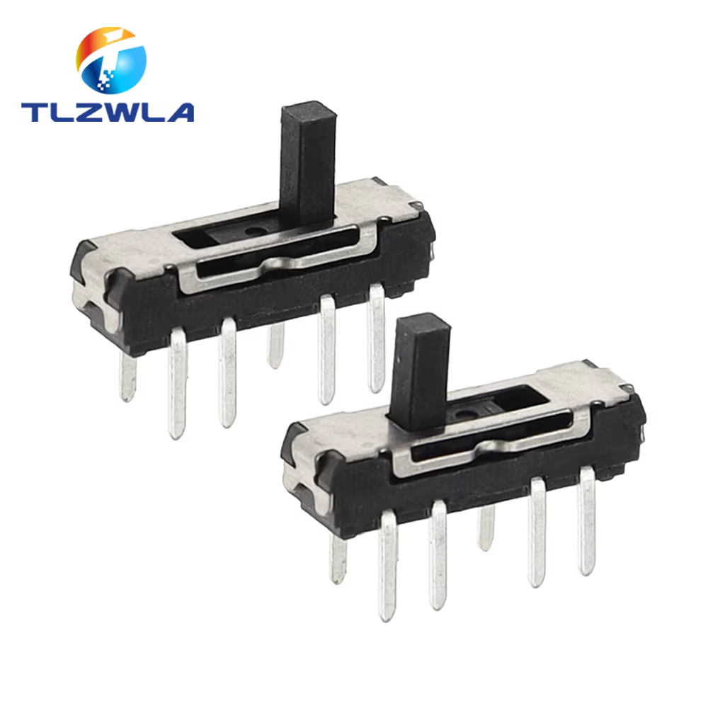 Interruptor de palanca 20 piezas MSS23D18, MSS-23D18, 8 pines, 2P3T, DPTT, Interruptores deslizantes laterales, mango de 4mm, ROHS - imagen 4