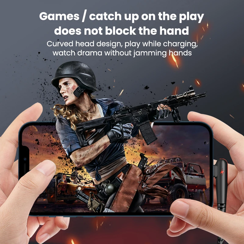 Cable USB tipo C de 120W, codo de 90 grados, carga rápida para teléfono móvil, Cable de datos para Huawei Mate 60 50 40 30 Xiaomi Samsung - imagen 3