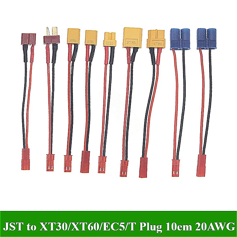 JST macho hembra a xt30/XT60/T enchufe/EC5 macho, modelo hembra de batería de avión B6 cable adaptador de control de carga 20AWG 10CM - imagen 3