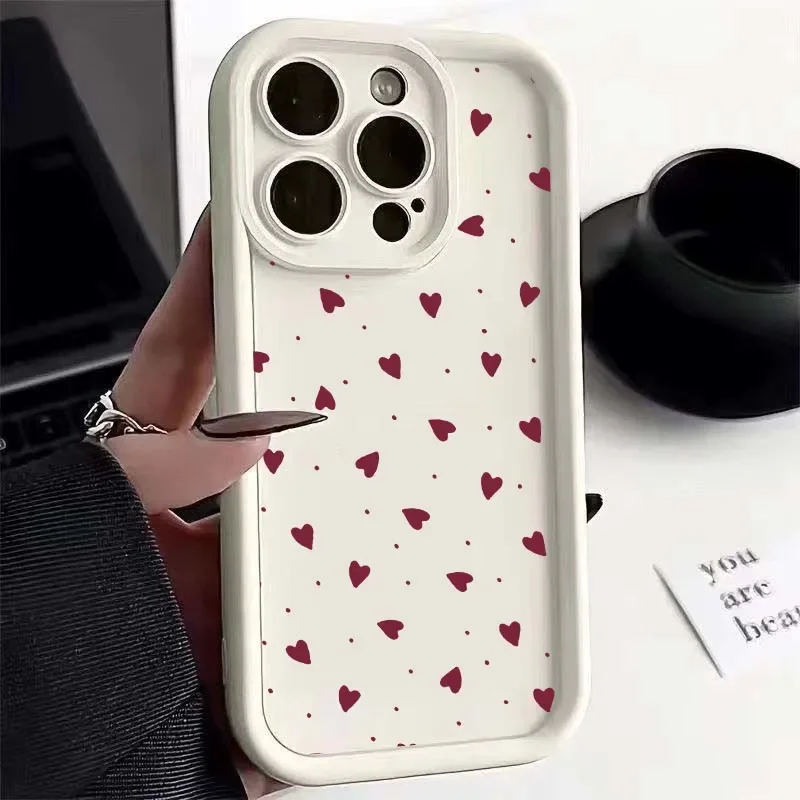 Funda negra con forma de corazón de amor para Motorola Moto E14 G54 5G G34 G24 G14 G85 G32 Edge 40 Neo 50 Fusion Pro G52 E32 Funda de silicona Capa - imagen 4