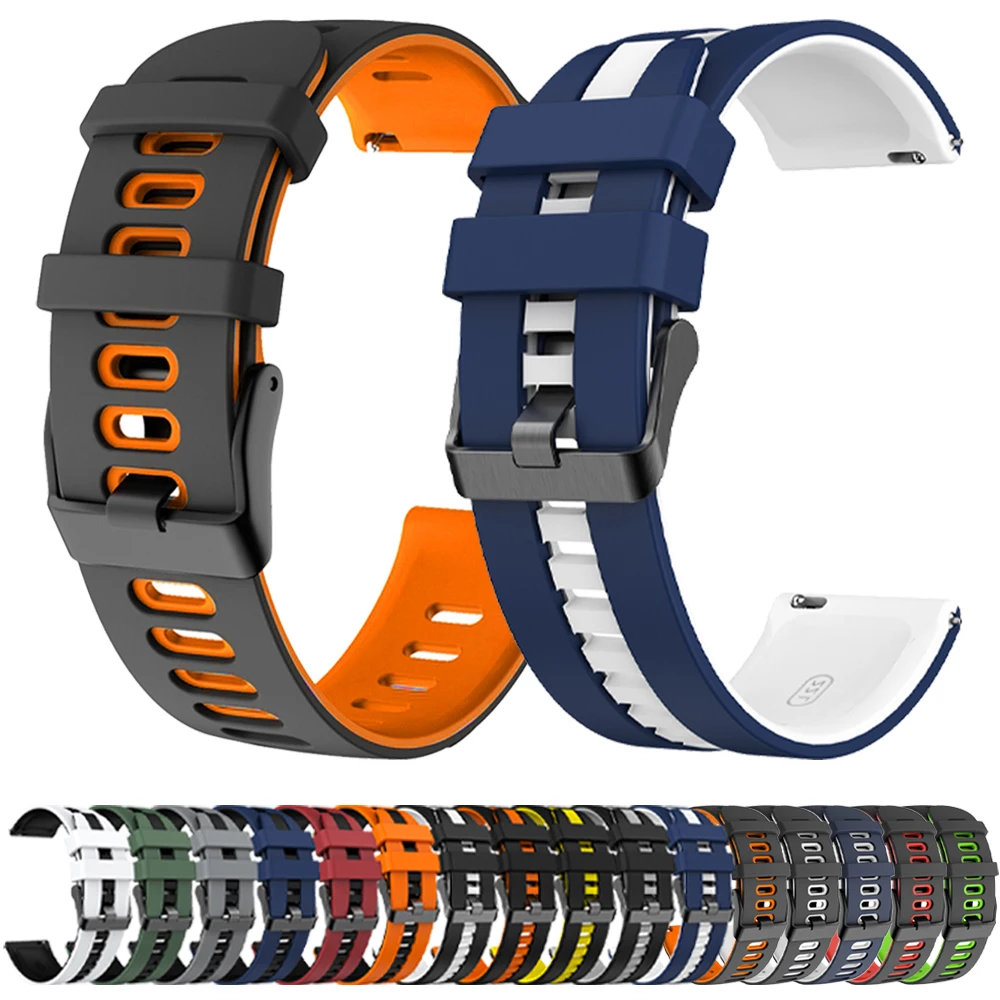 Correa de reloj de 20mm y 22mm para TicWatch Pro 3, banda de silicona Ultra, GPS/LTE para Ticwatch GTX S2 E2 E3 GTH/GTW, pulsera deportiva - imagen 2