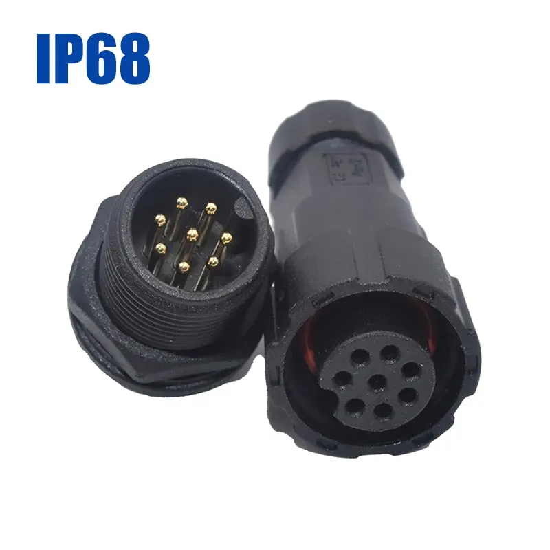 Conector impermeable M16 IP68 enchufe y enchufe de aviación 2/3/4/5/6 pines 7,5mm macho hembra acoplamiento conectores de aguja sólida