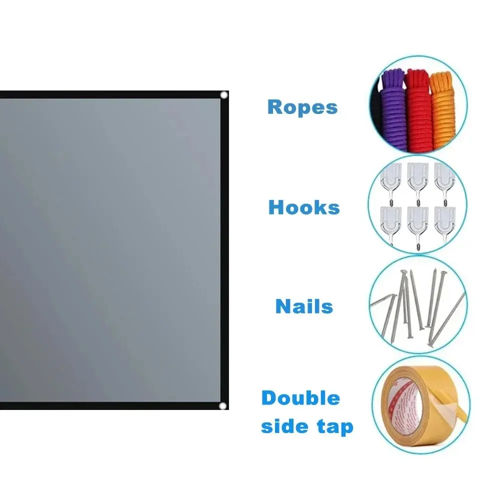 Pantalla de proyector 16:9, cortina antiluz de Metal, tela reflectante para proyector YG300 XGIMI H3 HALO Mogo Xiaomi DLP - imagen 5
