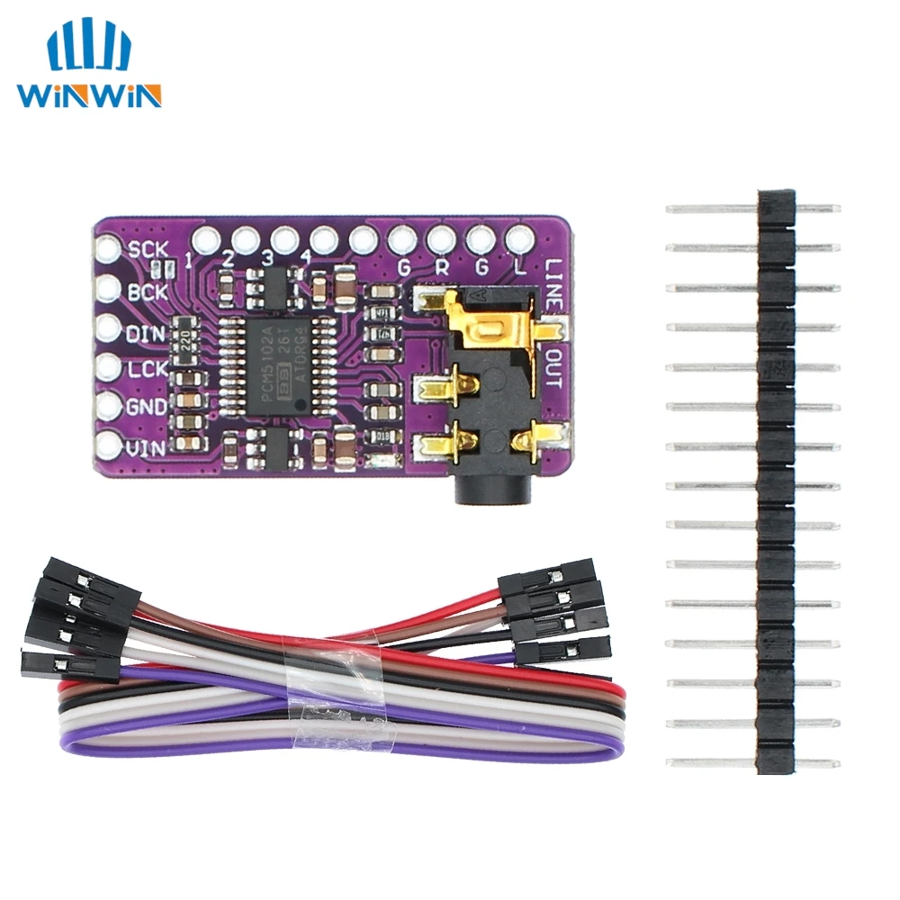 Interfaz I2S PCM5102A DAC, decodificador GY-PCM5102 I2S, módulo de reproductor para Raspberry Pi, placa de formato pHAT, placa de Audio Digital PCM5102 - imagen 5