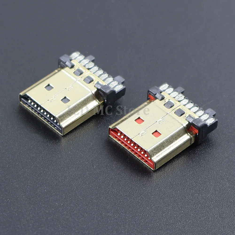 Conector HDMI 2,0 con carcasa de Metal, enchufe de soldadura compatible con HDMI, Cable de datos HD de alta velocidad para ordenador, TV, cobre puro, 1 ud. - imagen 4