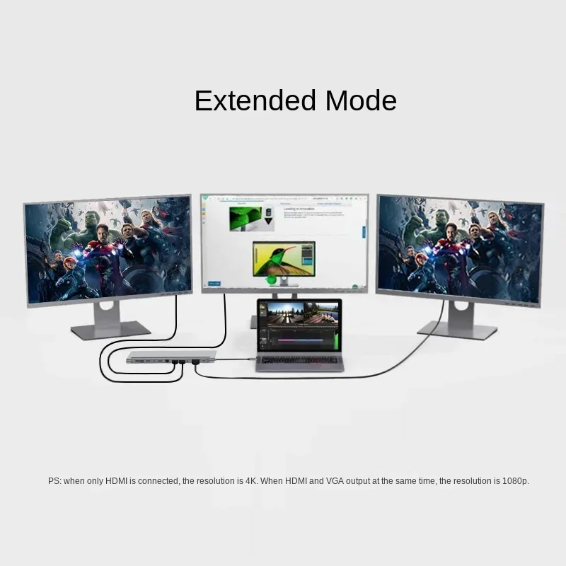 Estación de acoplamiento 12 en 1 tipo C HUB 4K PD estación de acoplamiento para ordenador portátil MST Monitor Dual HDTV VGA RJ45 SD TF para ordenador portátil MacBook - imagen 5
