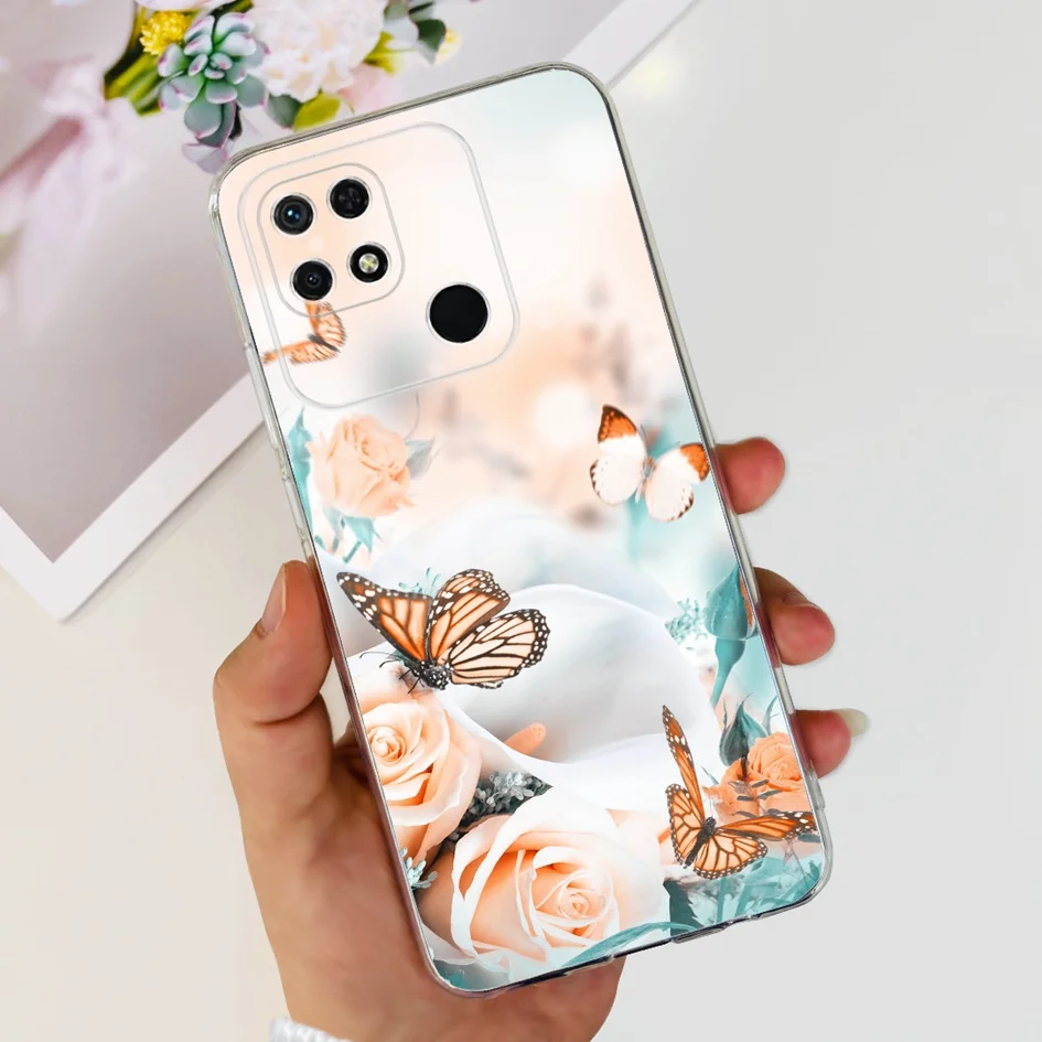 Para Redmi 10C Funda de silicona TPU Funda suave para Xiaomi Redmi 10C Funda de teléfono moda flor delgada Funda para Redmi10C 10 Power Coque - imagen 3