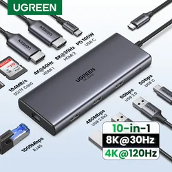 UGREEN Dock USB-C Dual HDMI 4K Ethernet 100W para MacBook Pro Air