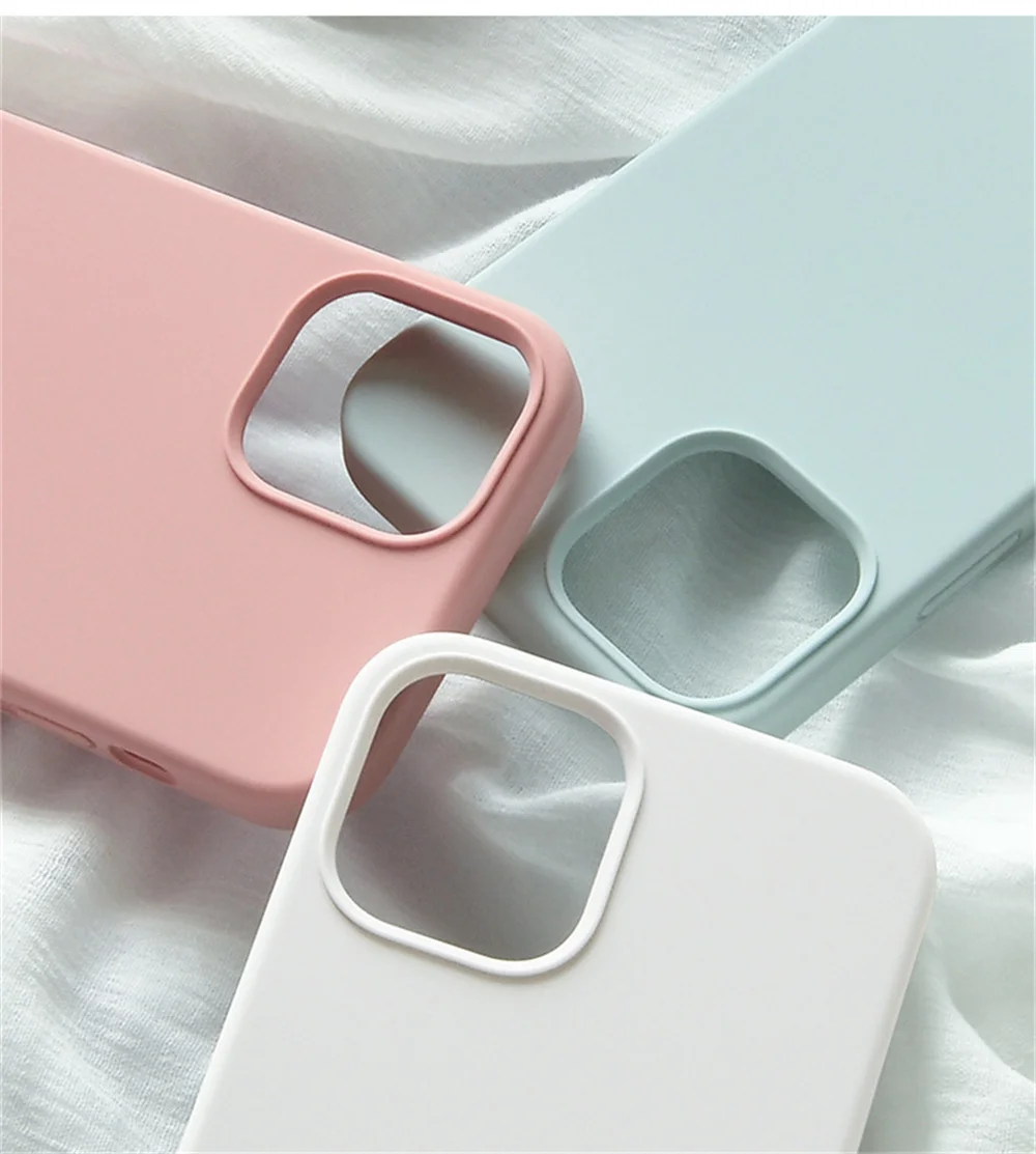 Funda de silicona líquida para iPhone 11 14 13 12 15 16 Pro Max fundas de teléfono para iPhone 13 12 Mini 7 8 Plus X XR XS cubierta a prueba de golpes - imagen 4