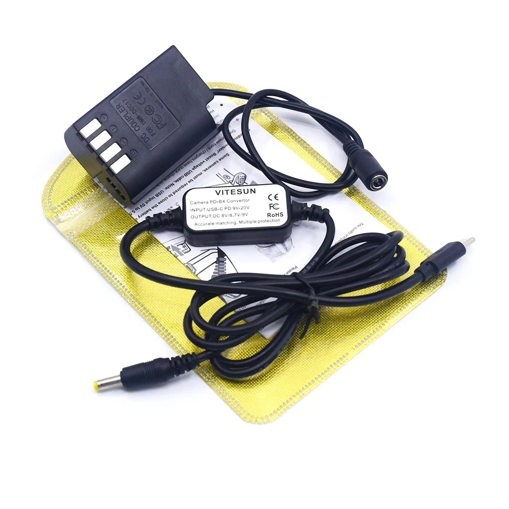 Cable de alimentación USB tipo C acoplador CC DCC17 DMW-BLK22 fuente de batería simulada para cámara Panasonic Lumix S5 DC-S5 DC-S5K GH6 - imagen 5