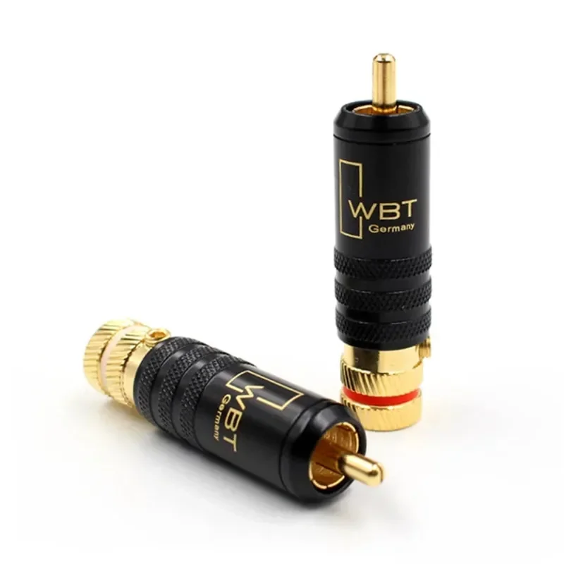 Conector RCA, Terminal de auriculares macho, WBT-0144 de cobre chapado en oro con bloqueo de tornillo para soldar Cable de Audio y vídeo - imagen 3