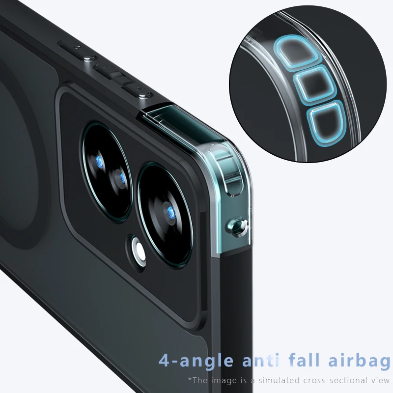 Funda para OPPO Reno 11F Magsafe carga inalámbrica mate esmerilado PC TPU cubierta transparente para OPPO Reno11F Reno11 F - imagen 3