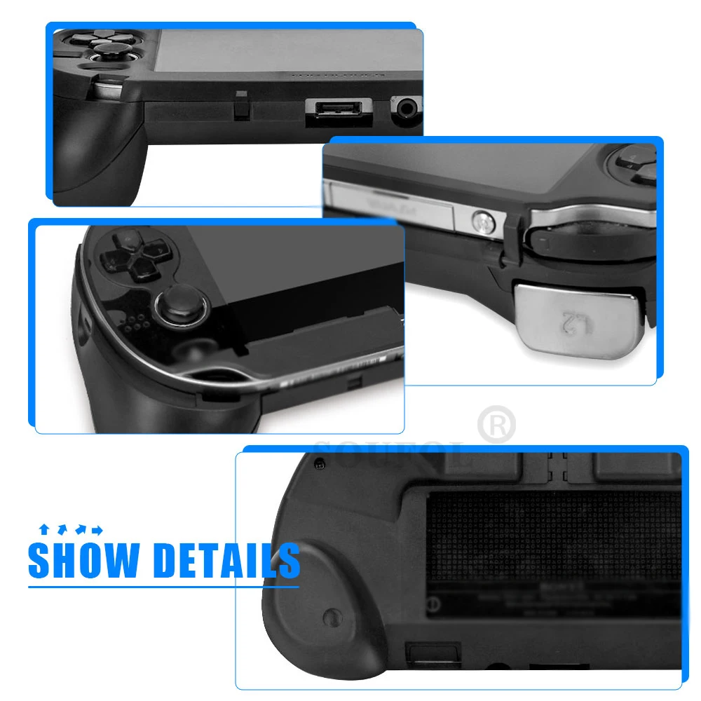 Negro blanco para PSV1000 PS VITA 1000 juego mango de mano soporte Joypad funda protectora con botón de disparo L2 R2 - imagen 5