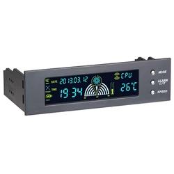 Controlador de velocidad del ventilador de 5,25 pulgadas, termostato de carcasa de ordenador, pantalla de calendario perpetuo, Bahía de unidad para caja de ordenador