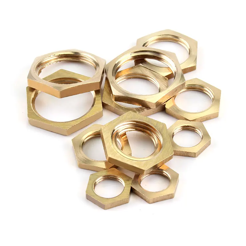 5 unids/lote 1/8 1/4 3/8 1/2 BSP rosca hembra tapa de vástago Hexagonal tuercas de bloqueo hexagonales de latón accesorio de tubería - imagen 2