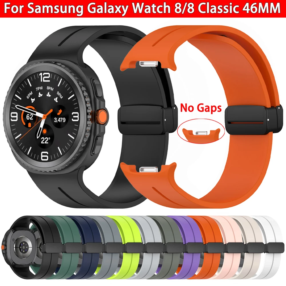 Correas de silicona con hebilla magnética para Samsung Galaxy Watch 8/8, correa de reloj clásica para Galaxy Watch 8, pulsera deportiva de 40mm, 44mm y 46mm