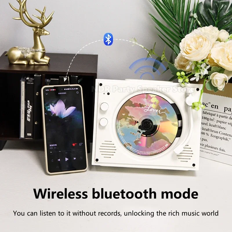 Reproductor de CD Retro, soporte recargable, CD BT, USB, 3,5mm, AUX, reproductor de CD portátil, inalámbrico, Compatible con Bluetooth, altavoces de música 5,3 - imagen 5