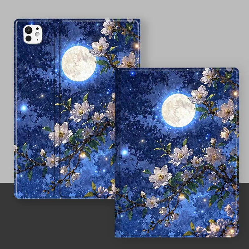 Colorido árbol de luz de luna arte para iPad Pro Mini 1 2 3 4 5 6 7 7ta generación 12,9 10,5 13 11 7,9 8,3 M4 pulgadas funda para tableta - imagen 3