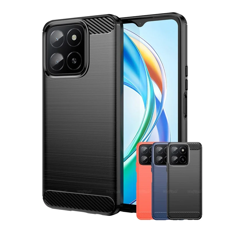 Para Honor X5B Plus funda Honor X5B Plus Capas nuevo parachoques de teléfono a prueba de golpes suave TPU cubierta de fibra de carbono Huawei Honor X5B Plus - imagen 2