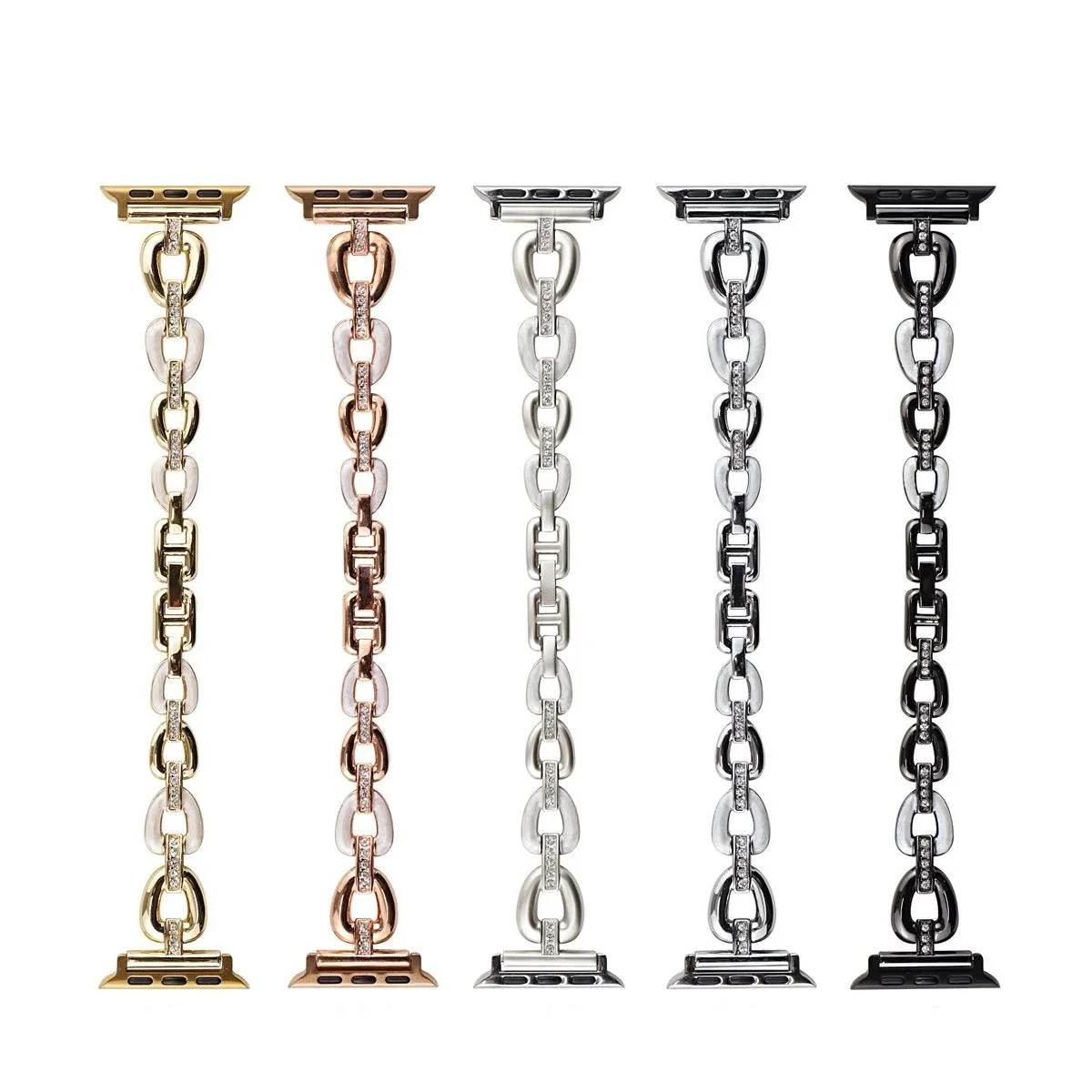 Correa de reloj para Apple Watch 42/44/45/46/49mm 40/41mm correa de reloj de moda de Metal para reloj serie Ultra2 11/10/9/8/7/6/5/4/3 - imagen 2