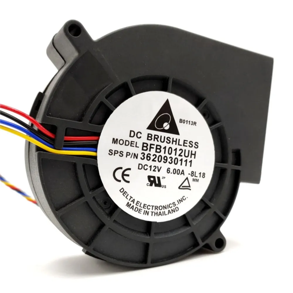 Para ventilador Turbo Delta BFB1012UH 12V 6A, 97mm, rodamiento de bolas doble, alto flujo de aire para escape y refrigeración de parrilla de barbacoa - imagen 3