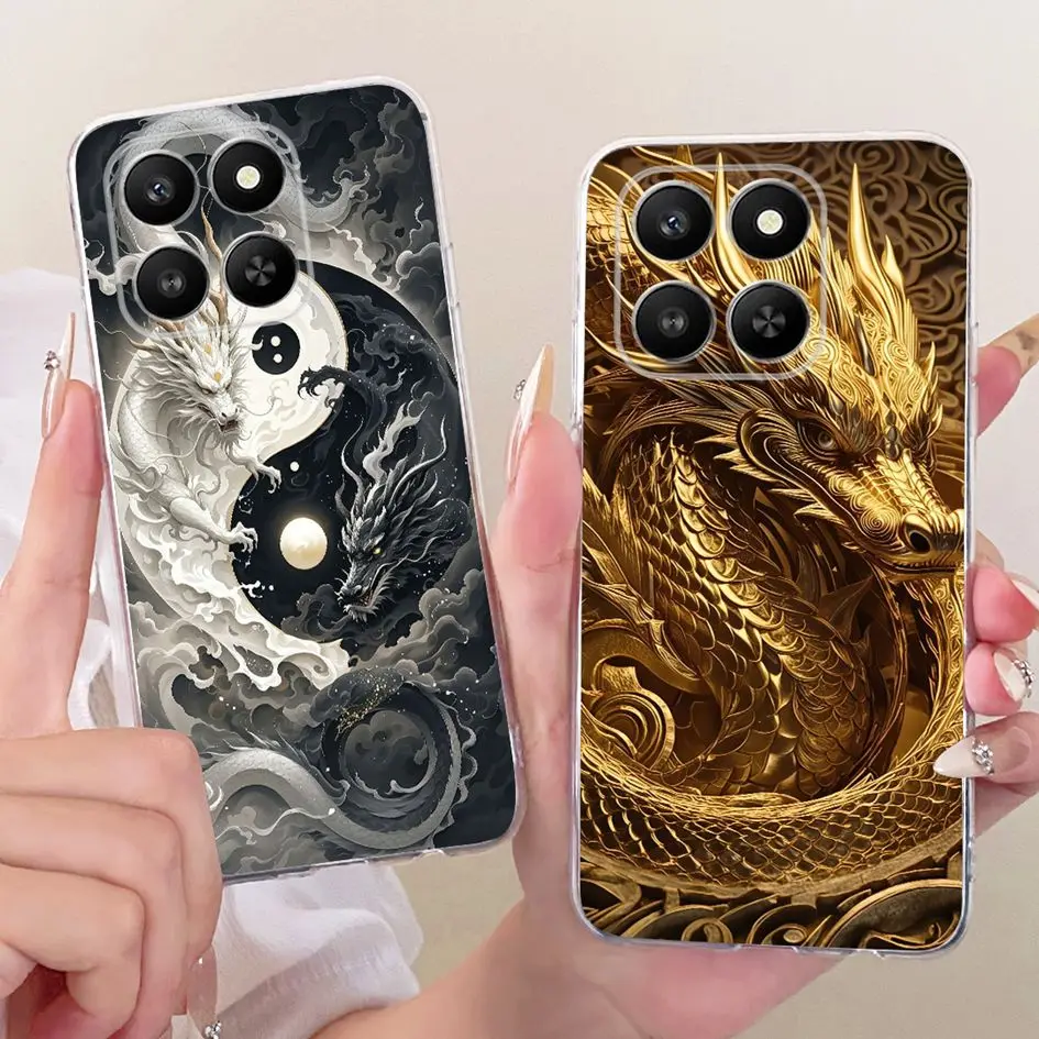 Funda para Honor X7D, funda para teléfono inteligente Honor 400, LGN-NX1, fundas suaves de TPU con dibujos de León y dragón populares para Honor Play 10T Capas - imagen 4
