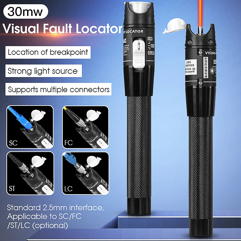 Medidor de potencia óptica FTTH (OPM -70 ~ + 10dBm) y localizador visual de fallos (30/1/10/20/50mw VFL) Kit de herramientas de prueba de cables de fibra óptica (opcional) - imagen 5