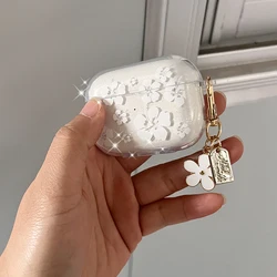 Funda Silicona AirPods Pro 2 – Diseño Flor Transparente con Colgante