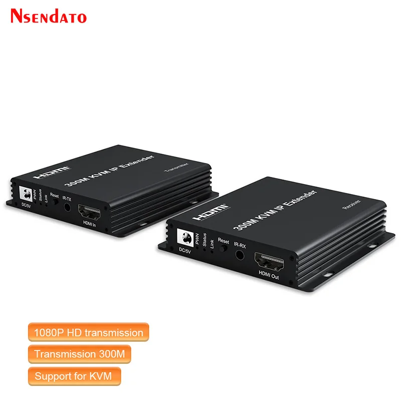 Extensor KVM HDMI IP 300m – TX+RX Cascada Multipunto
