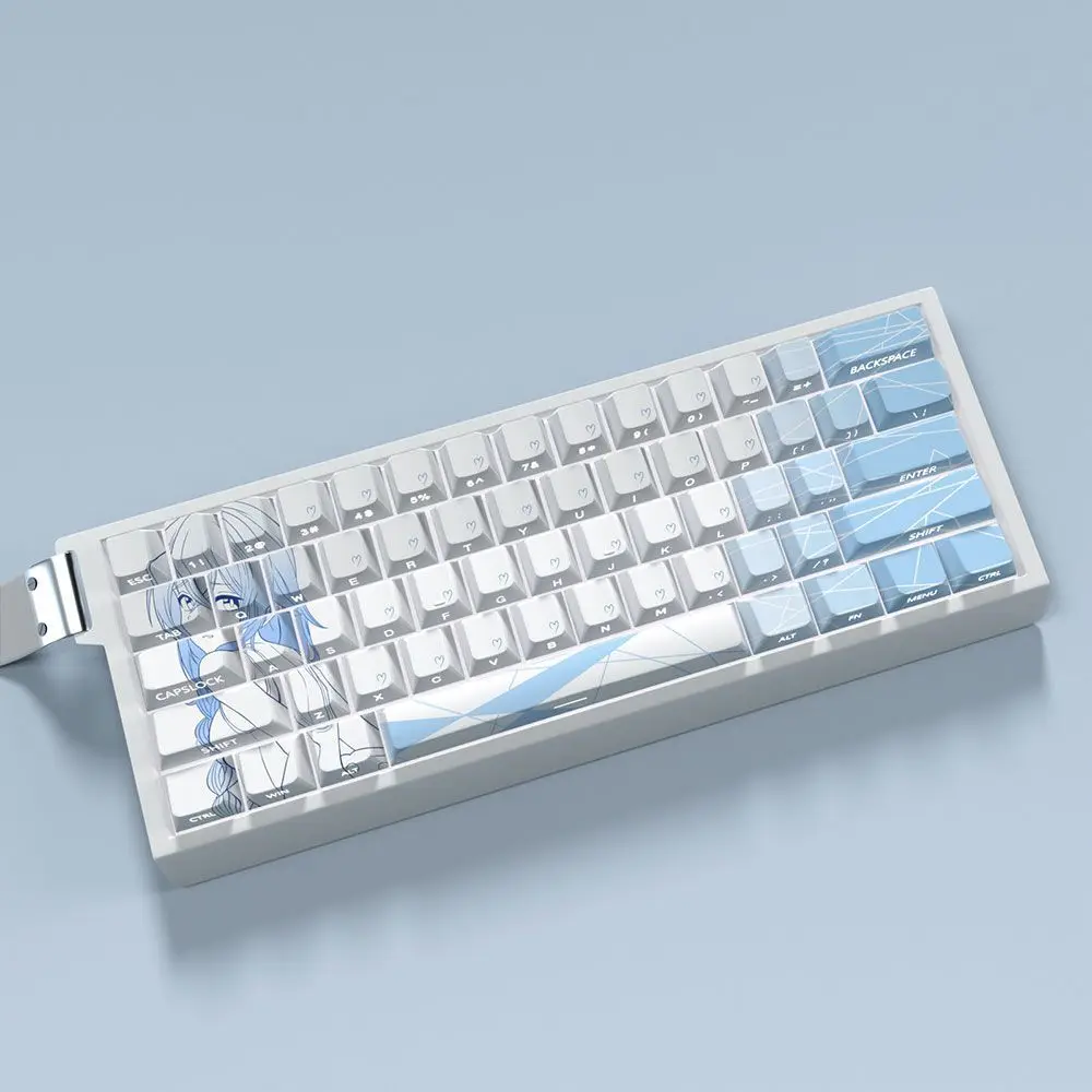 Juego de teclas Roxy de 73 teclas, teclas de Anime Cherry PBT, lado grabado translúcido para teclado mecánico ND63 Ace60 Made68 - imagen 2