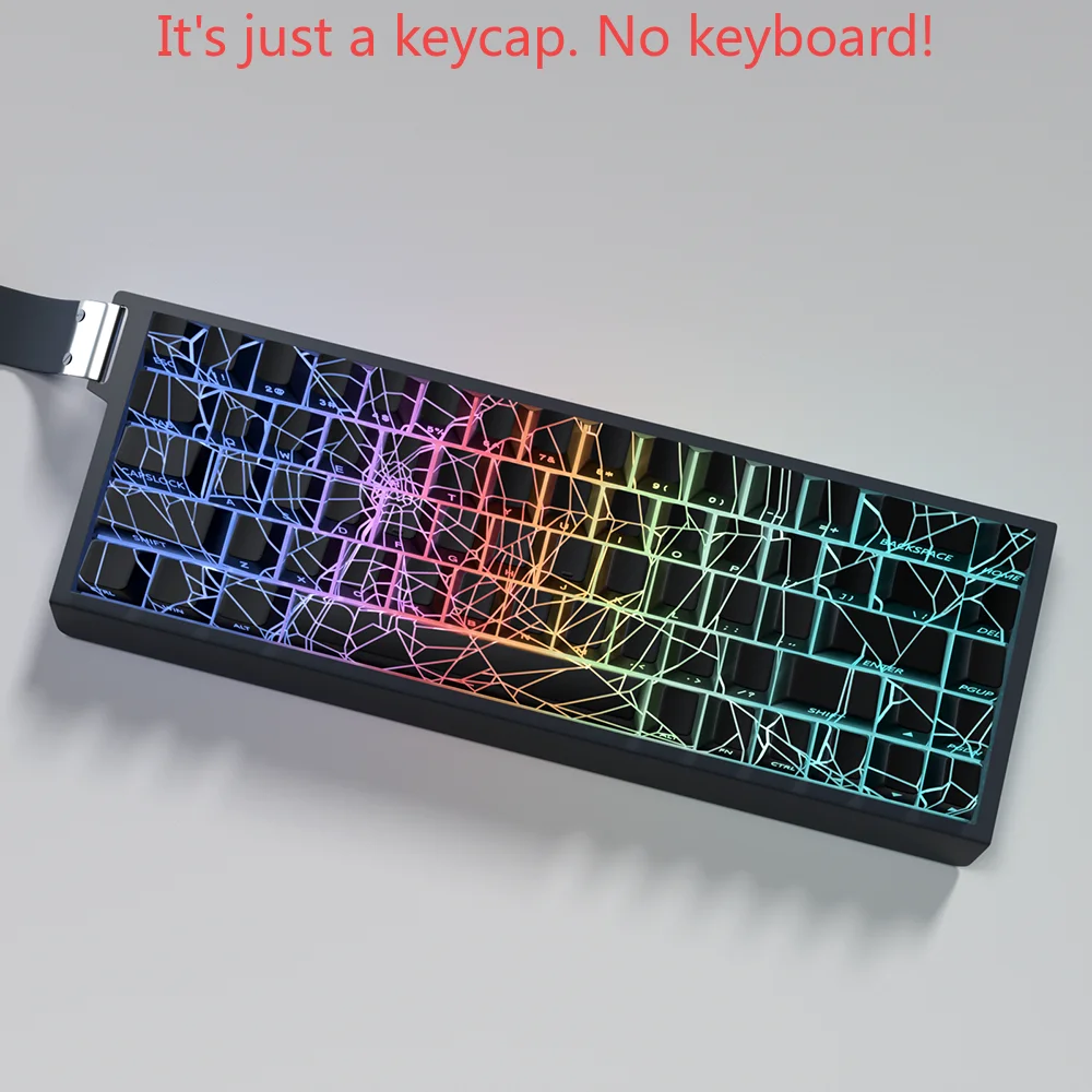 Teclas Spiderweb línea grabada lateralmente translúcido PBT 64/74 teclas cereza teclas personalizadas para teclados mecánicos 60/64/68 - imagen 5