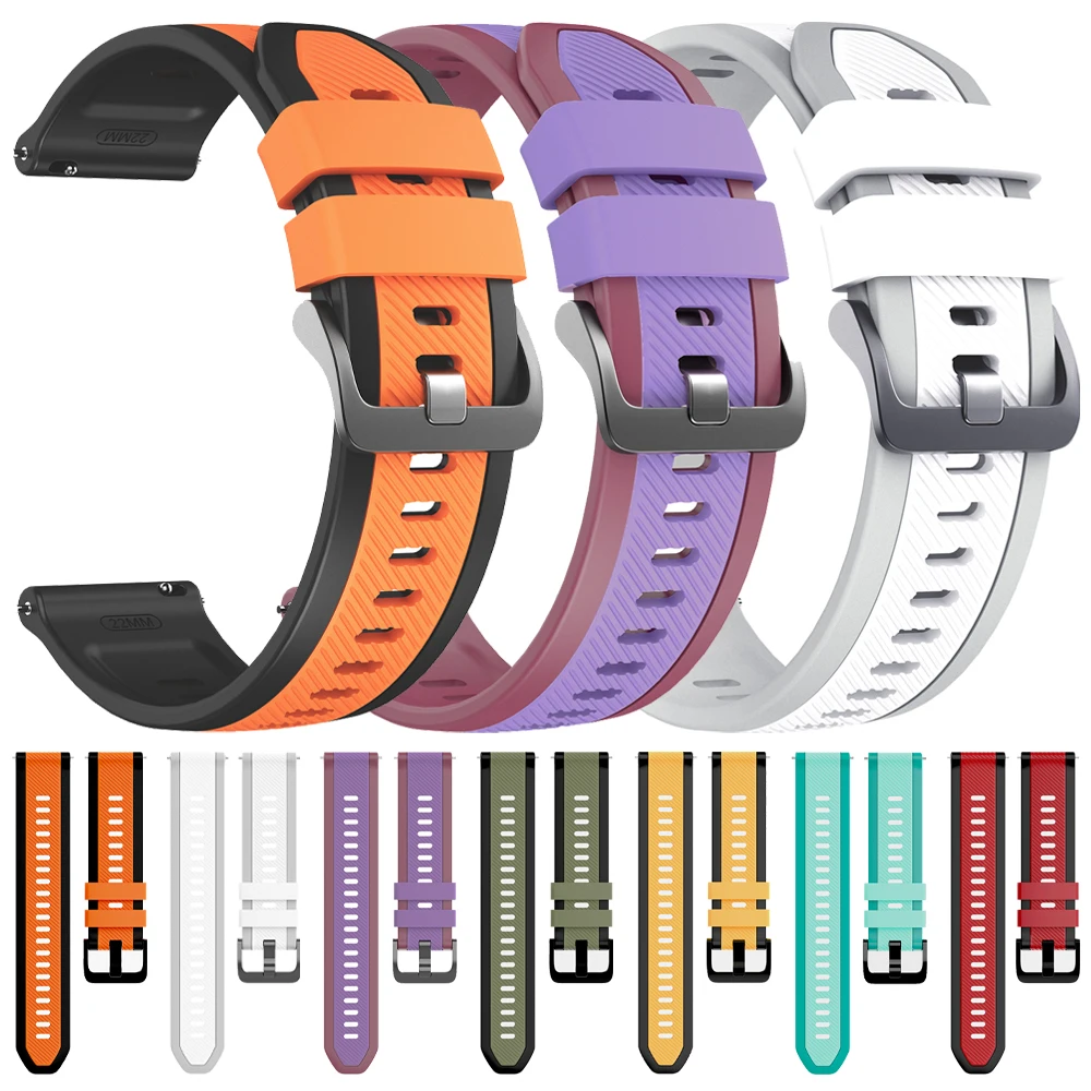 Correa deportiva de silicona de 22mm para Garmin Forerunner 570 265 255 Music/Vivoactive 4/Venu 3 2 para correas de reloj HUAWEI GT/Amazfit/Galaxy