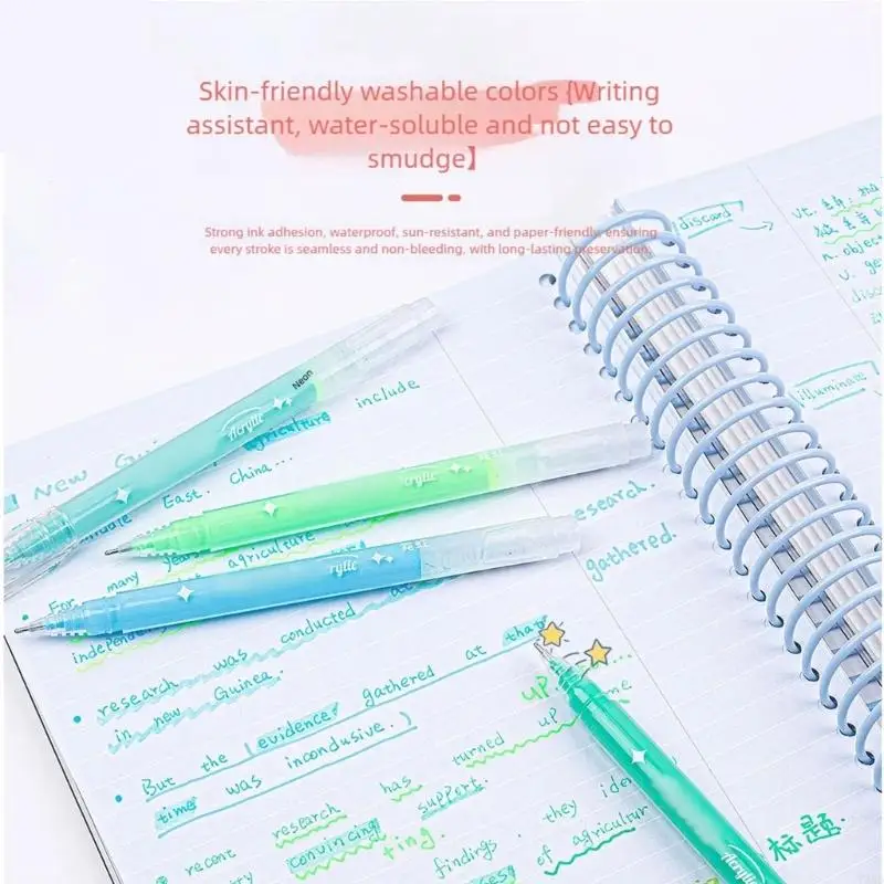 Juego bolígrafos Gel suave, 8 piezas, escritura suave, tintes apilables para dibujo, oficina, Y3ND - imagen 5