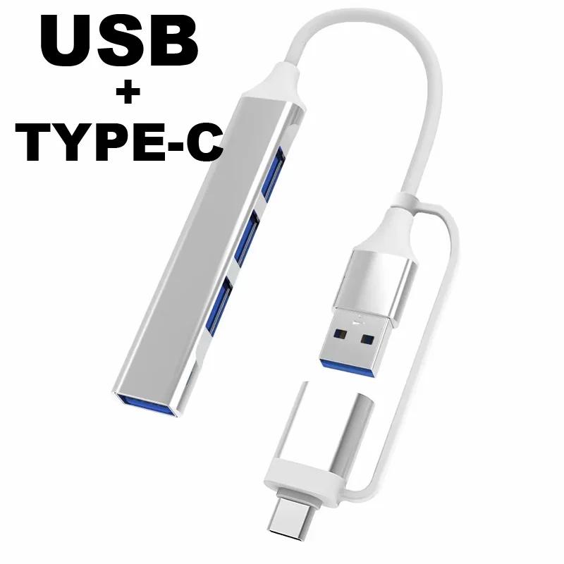 2 en 1 USB 3,0 + TYPE-C 3,1 enchufe 4 puertos USB2.0/3,0 Hub OTG Cable para PC ordenador portátil teléfono móvil disco duro U ratón teclado impresora - imagen 2