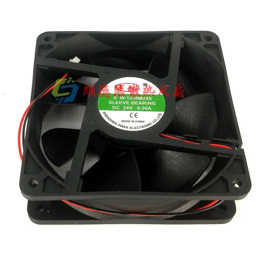 X.W-1238M24S Ventilador de enfriamiento del inversor DC 24V 0.3A 12038 12CM 120*120*38mm 2 cables - imagen 3