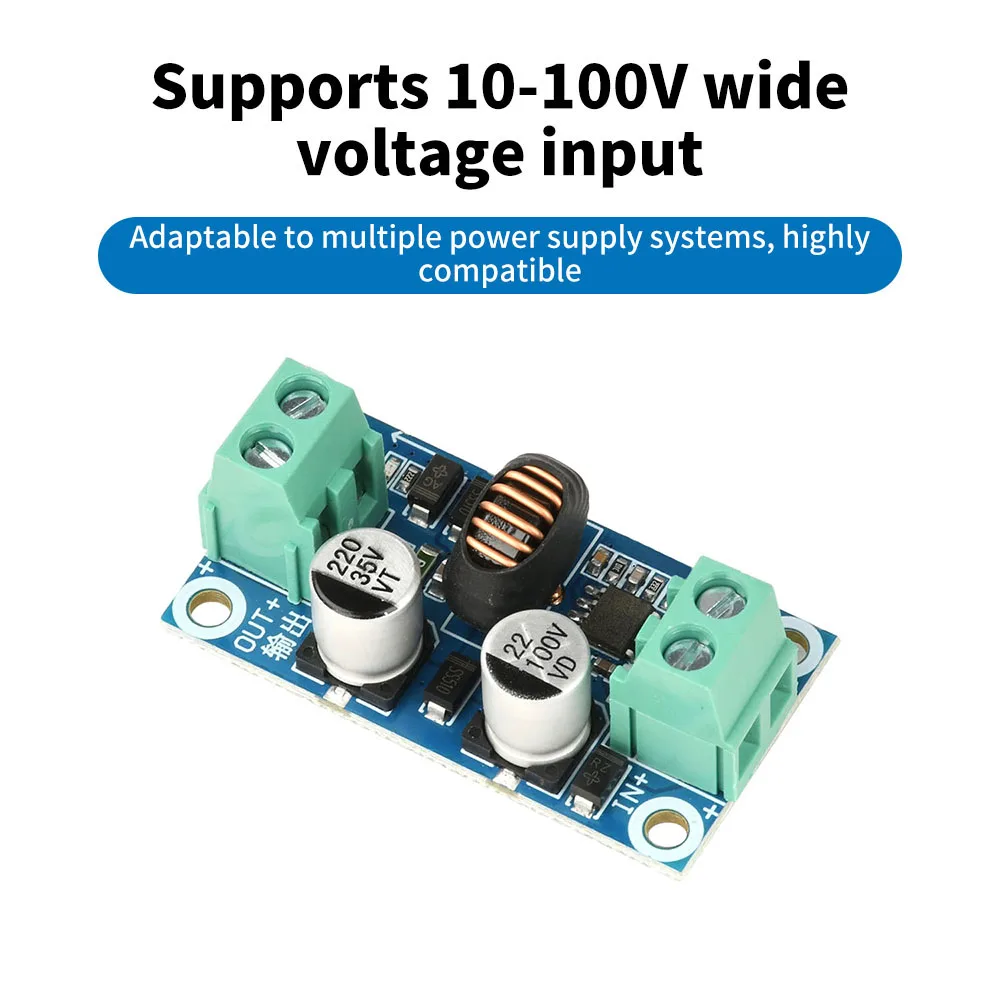Módulo convertidor reductor DC-DC de 10-100V a 5V/12V/24V, salida de 3A con eficiencia del 93%, baja ondulación y protección contra sobrecalentamiento - imagen 5