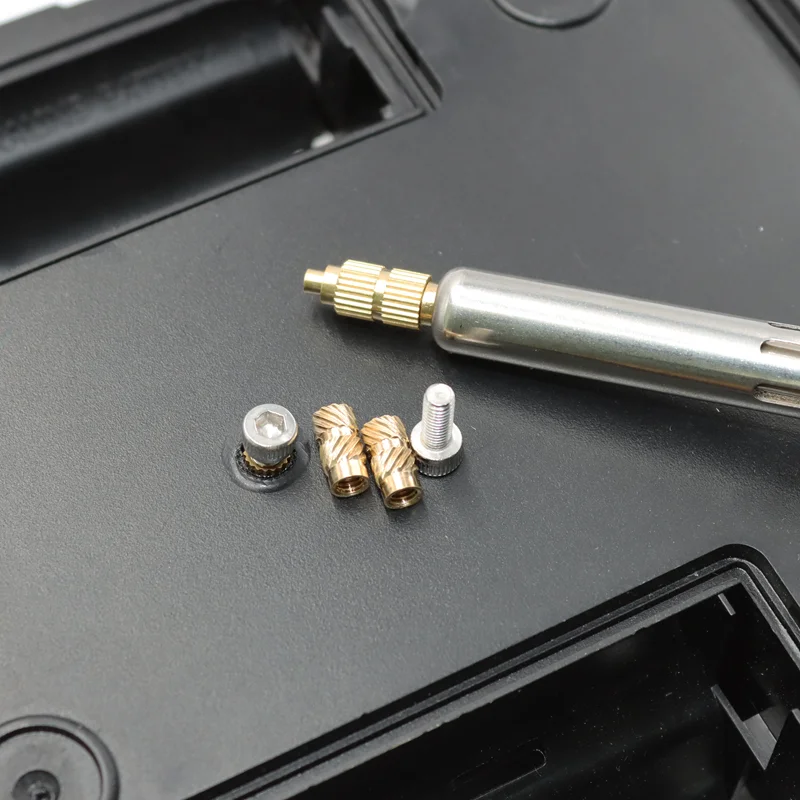 Herramienta de punta de pistola para soldar con calefacción de latón, tuerca de inserción, tornillo de acero inoxidable A2, hervidor de impresora 3D, tuerca de cobre derretida, conector de implante - imagen 5