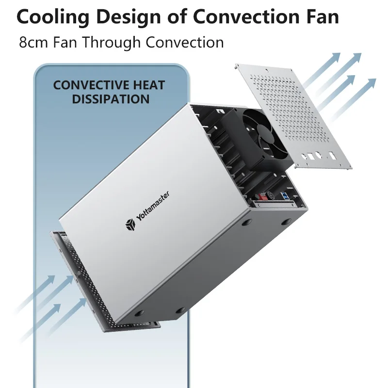 Yottamaster Caja de disco duro externo de 5 bahías CAJA HDD USB3.0 para HDD SATA de 3,5/2,5 pulgadas compatible con caja RAID de almacenamiento de 5 x 16 TB (DAS) - imagen 5