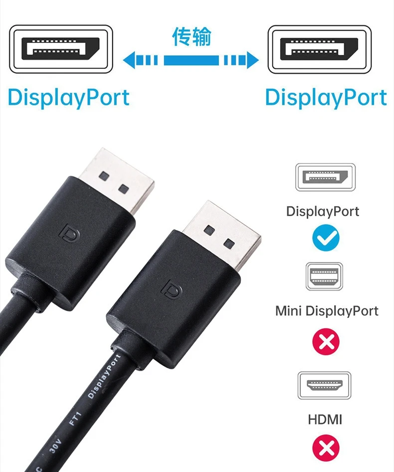 Cable DP de 5M, 3M, 1,8 M, Cable de Audio y vídeo Displayport, adaptador de puerto de pantalla para teléfono, TV Box, portátil, videojuego, puerto de pantalla de Cable DP - imagen 5