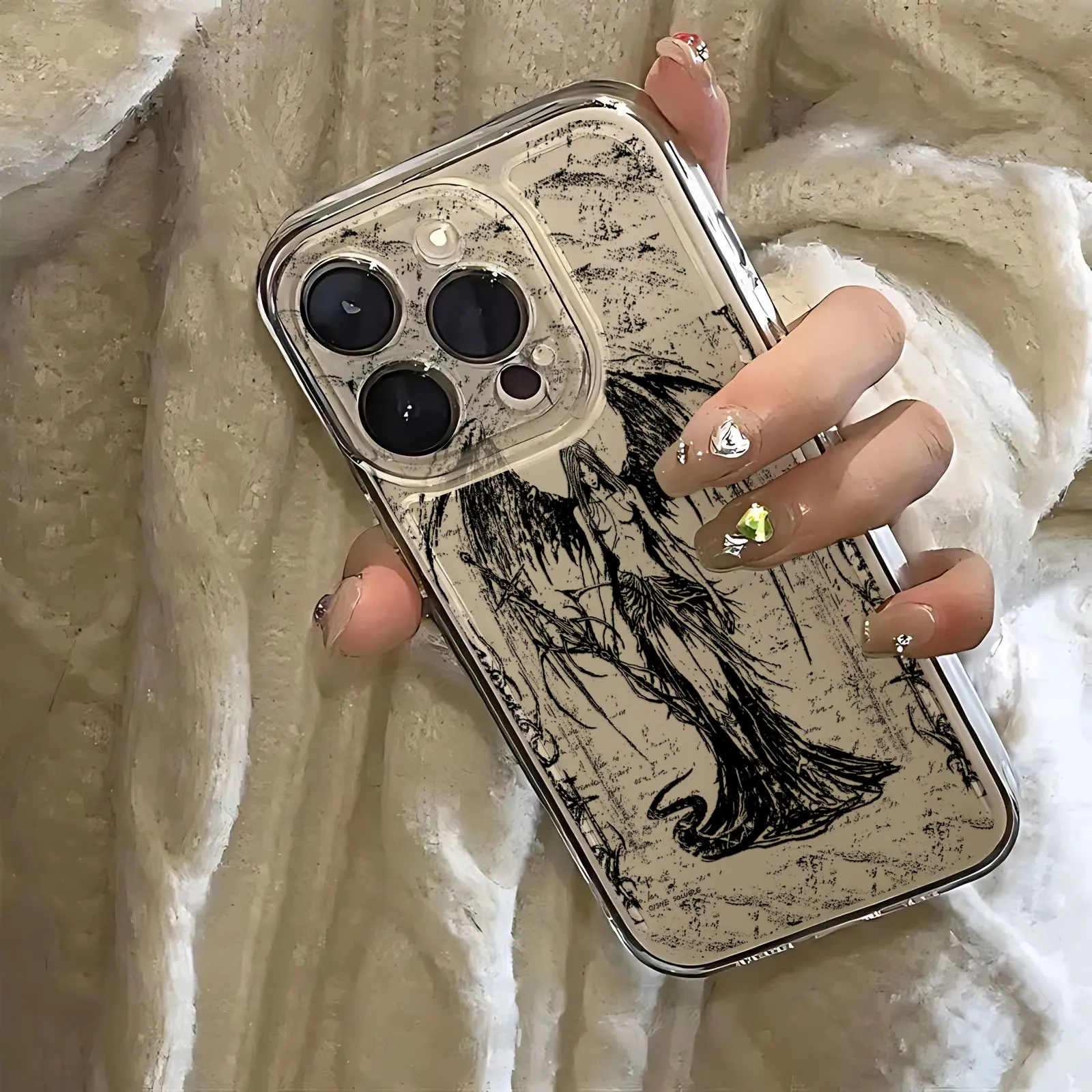 Funda transparente de lujo Black Angel Death Demon para Samsung A73 A72 A71 A55 A52 A51 A50 A34 A35 A33 A32 A31 A30 A24 A23 A22 5G - imagen 5